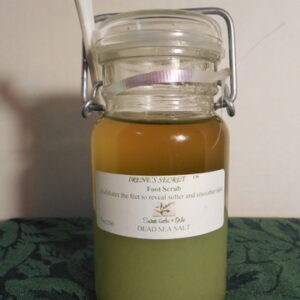 sweet herbs & oil foot scrub with dead sea salt